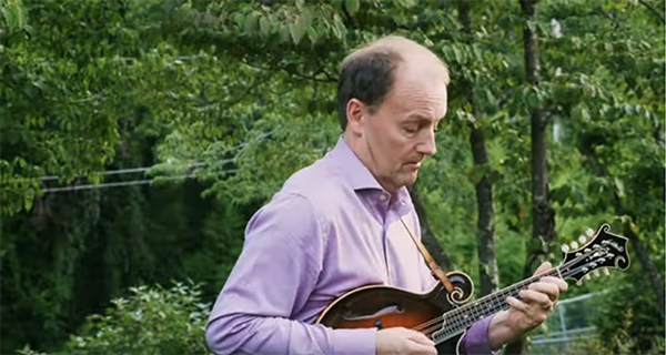 Blackberry Blossom,” a mandolin tune, in my backyard